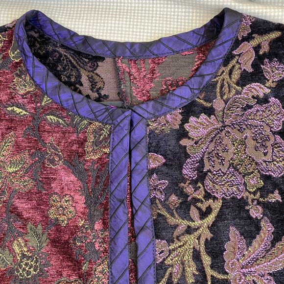 Mary Lynn O'Shea Sz M Art To Wear Handmade Floral Woven Tapestry Jacket Blazer - Picture 8 of 16